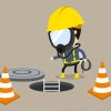 Wear the enclosed space safety equipment